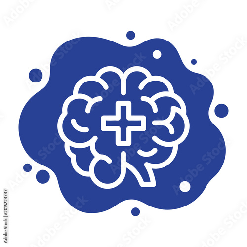 Brain with medical cross symbol illustration