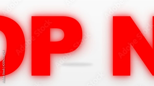 Shop Now Red Text Animation Isolated on White Background Motion Graphics