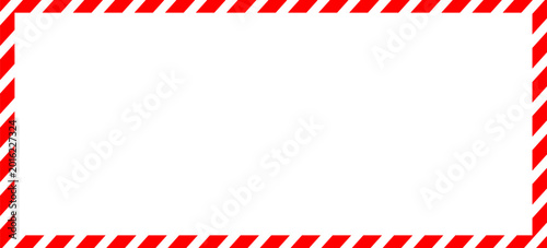 Worn warning sign red and white stripes frame, industrial background