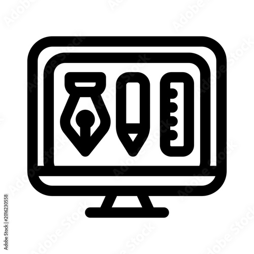 Quadro em tela Graphic design Vector line icons for your business needs, especially for website
