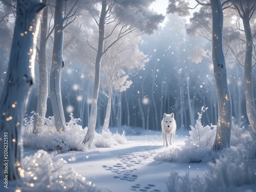 dog running in the snow