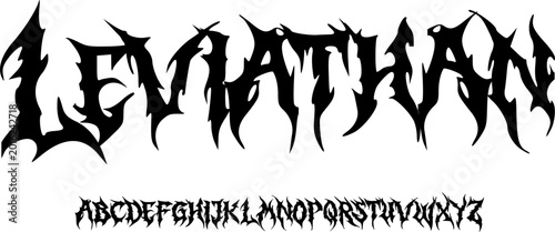 Фотография Leviathan Extreme Black Metal Font Alphabet – Sharp Thorn Gothic Display Typefac