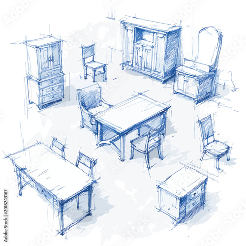 Furniture pieces for home office spaces.