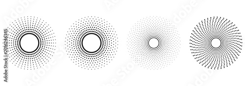 
Set of radial halftone dot pattern background with subtle gradient and abstract design, modern minimalist vector graphic
