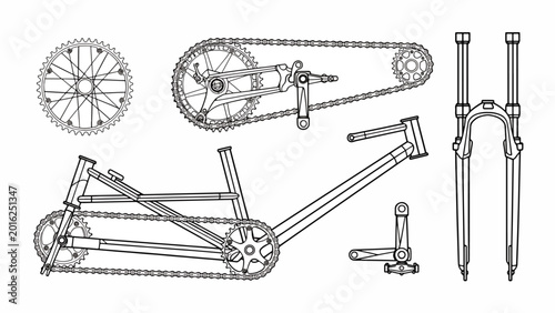 Bicycle parts and components assembly.