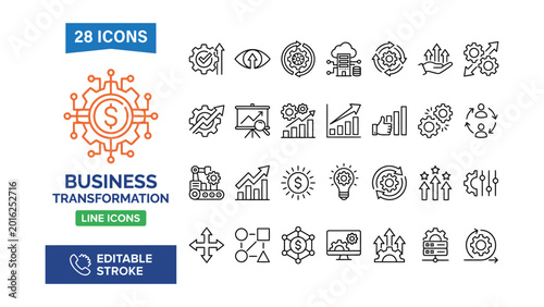 Obraz na płótnie Business Transformation icon set
