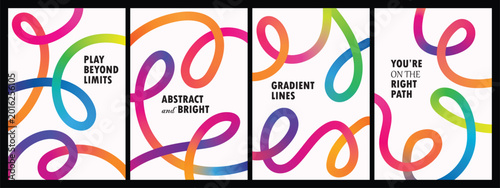 Bright abstract gradient lines with smooth flowing curves for creative branding and advertising design