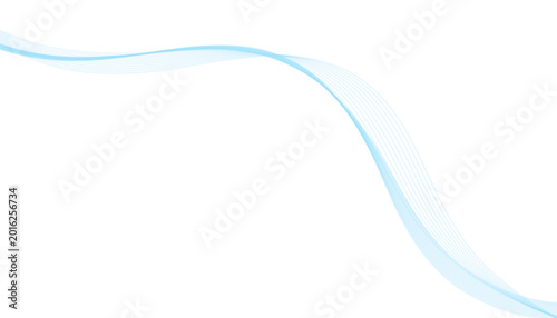 Light blue flowing wave lines composed of multiple thin parallel strokes on a transparent background	