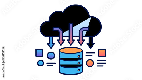 Professional business data analytics vector icon with editable stroke featuring a magnifying glass and financial chart for market analysis and strategic growth planning presentation.