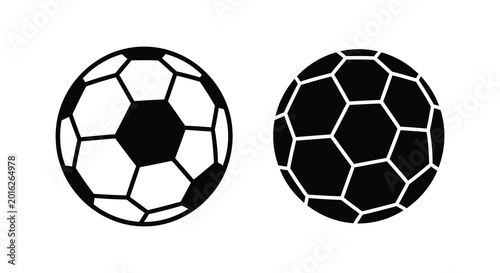 Two soccer balls in black silhouette high quality