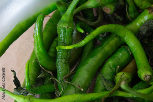 Photos Green hot peppers for cooking spicy food ingredient
