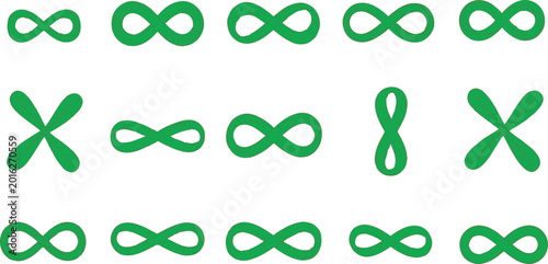 Photos Infinity symbols arranged in a grid pattern represent concepts of endless possibilities and continuity