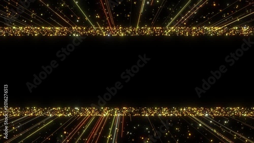 black gold shimmer frame background loop