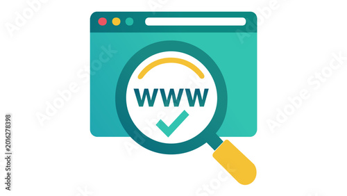 Business marketing and analytics vector icon of a bar chart and magnifying glass showing data analysis and market research findings for professional strategic planning in a minimalist flat style.