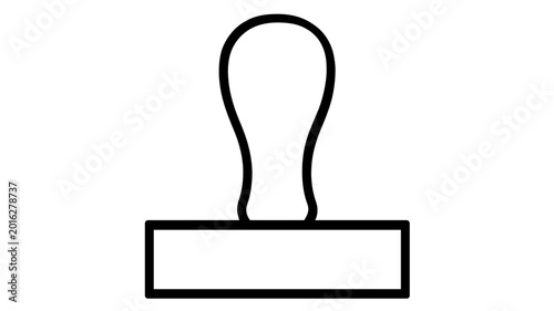 Traditional wooden handled rubber ink stamper vector illustration for official business documents and office marking, high quality minimalist icon for stamping approval or verification tasks.