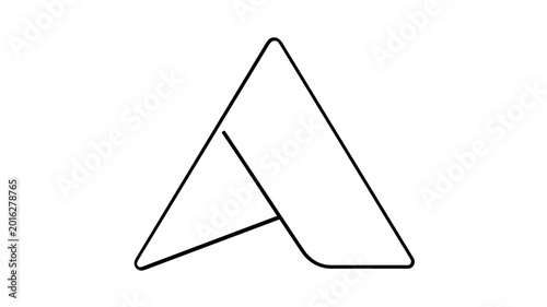 White cardstock name tent folded in a triangular shape vector icon for business seminars and corporate meeting seating, minimalist illustration for guest identification and conference events.
