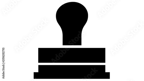 High-quality approval rubber stamp vector icon with wooden handle, ideal for professional business stationery, administrative documentation, legal verification, and corporate minimalist design.