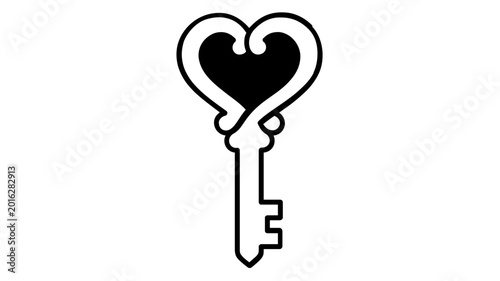 Decorative brass skeleton key vector icon for human resources and career opportunity concepts. A minimalist flat illustration of a vintage key representing job recruitment and success symbols.