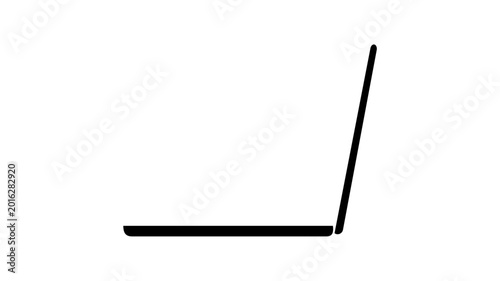 Modern open laptop illustration vector icon showcasing a slim silver design with a clean user interface for digital business recruitment, professional workspace, and HR technology applications.