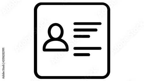 Professional resume icon for job application and curriculum vitae review representing recruitment and human resources as a clean minimalist vector illustration for career development.