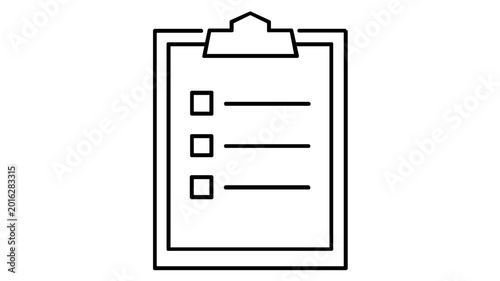 Logistics clipboard form vector icon featuring a silver metal clipboard holding a printed manifest with checkmarks, professional flat illustration for shipping inventory and document management.