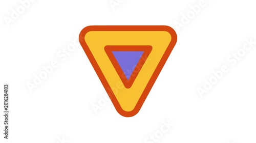 Vibrant abstract triangle shape with layered outline design