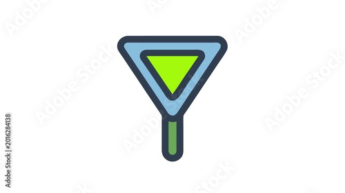 Geometric Triangle Shape with Blue and Green Colors
