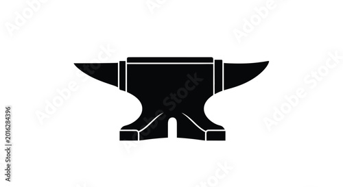Bilde på lerret Blacksmith anvil silhouette isolated metalworking tool shape silhouette high qua