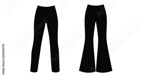 Tableau sur toile Two pairs of pants silhouettes skinny and flared leg styles silhouette
