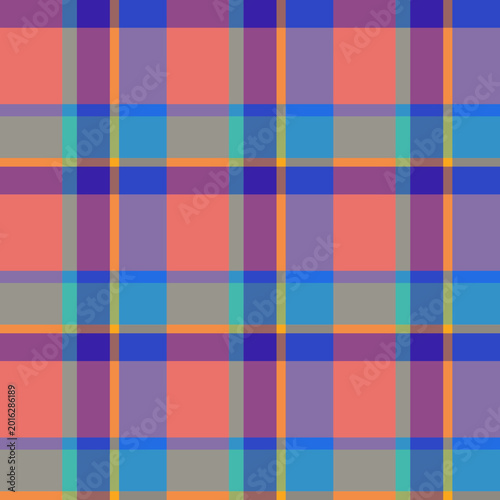 Vector Plaid Pattern Asymmetric Seamless 3x3