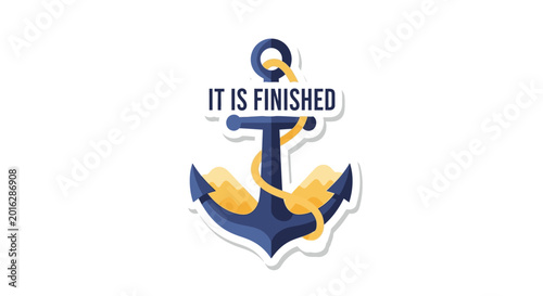 Anchor with rope and text 