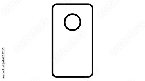A clean line vector icon illustration of a vertical tower desktop computer case featuring a prominent power button, ideal for hardware networking and office technology workstation concepts.