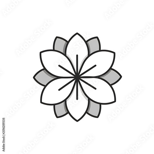 Simple flower graphic design element.