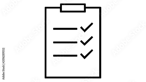 Vibrant vector illustration of a wooden clipboard with a completed checklist showing green check marks, representing task management and productivity, minimalist icon for business efficiency.
