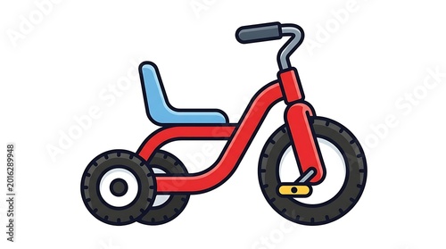 Red tricycle for kids toy.