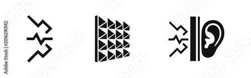 Φωτογραφία Sound and Acoustics Icons - Noise, Hearing, and Soundproofing