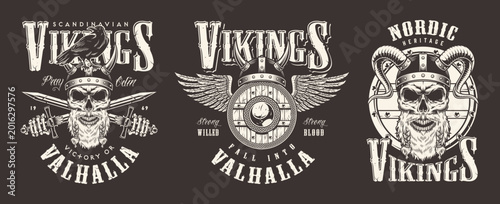 Schilderij op canvas Skull art representing Vikings