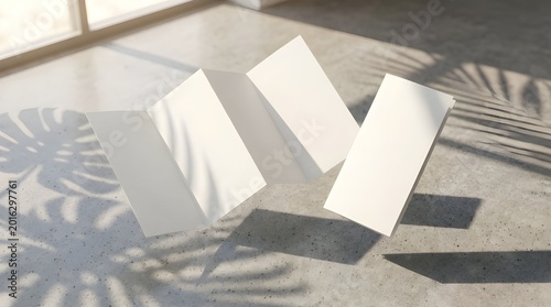 High Quality 3D Fourfold For Mockup with White Background