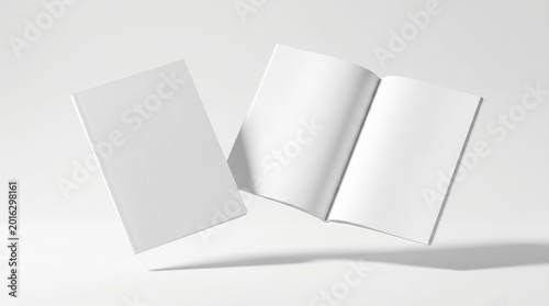 High Quality 3D A4 Mazagine For Mockup With White Background