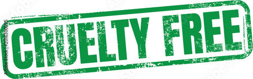 Cruelty Free Vector Green Rubber Stamp