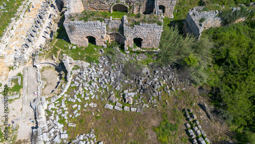 Aerial drone view of the an...