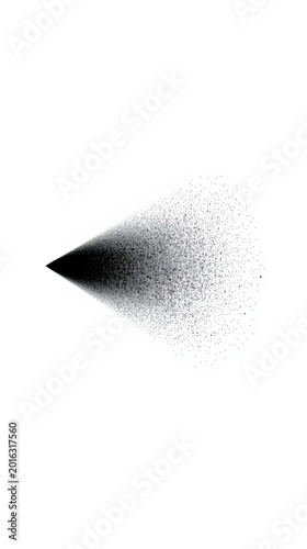 Spray paint stroke with fading dots black on white background isolated vector illustration