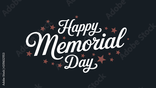 Fotografía happy memorial day patriotic typography illustration with decorative stars celeb