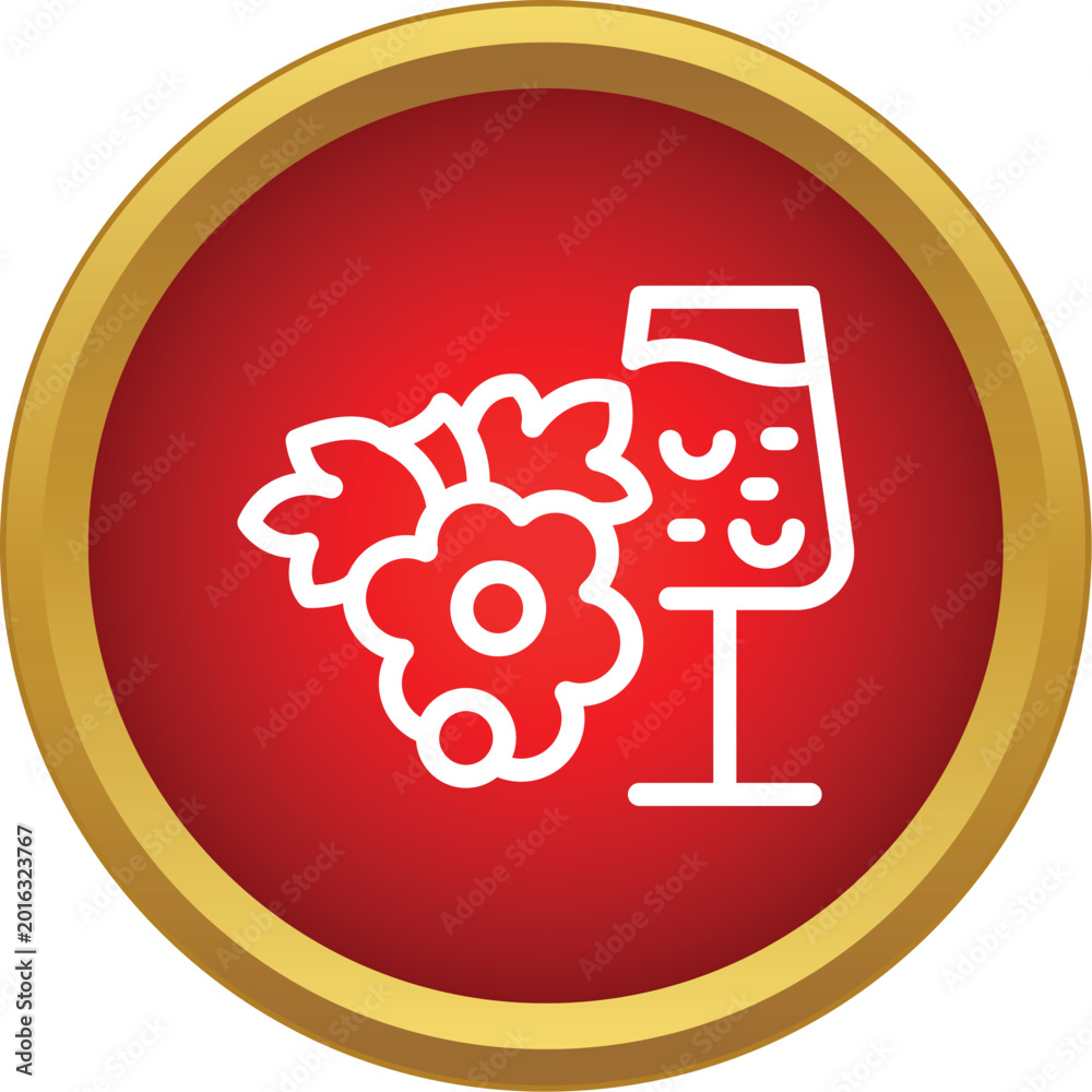 Fototapeta premium Wine glass and grape bunch illustrating viticulture and beverage industry