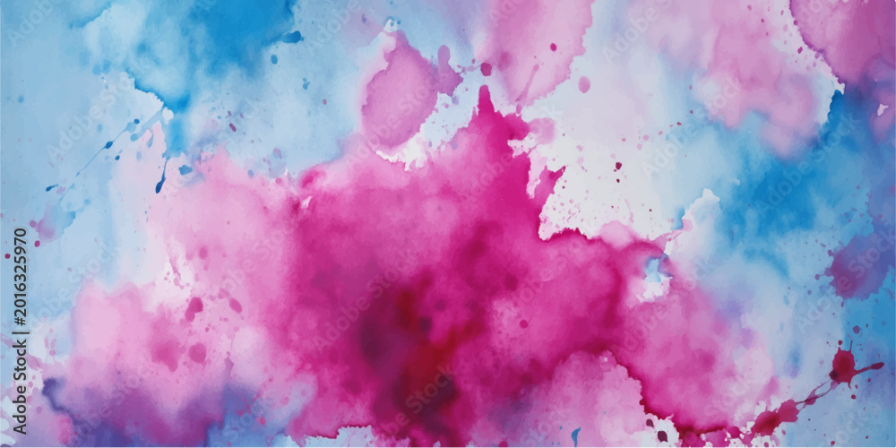 Obraz premium Artistic abstract watercolor background with colorful paint splashes and ink stains on a grunge paper texture design element