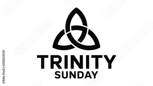Foto trinity sunday christian illustration with holy trinity knot symbol and bold typ