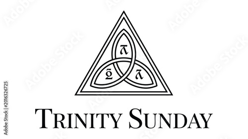 Tableau sur toile trinity sunday religious illustration featuring sacred trinity symbol with elega
