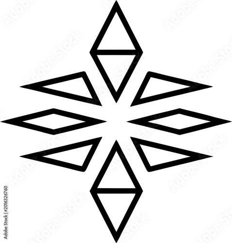 Black geometric pattern in African American tribal style, for creative design work. (vector)