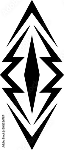 Black geometric pattern in African American tribal style, for creative design work. (vector)