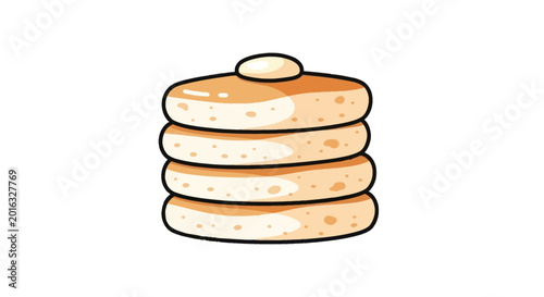 Schilderij op canvas Stack of fluffy pancakes with a pat of butter on top.